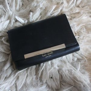 Kate Spade Trifold Wallet Black and Gold